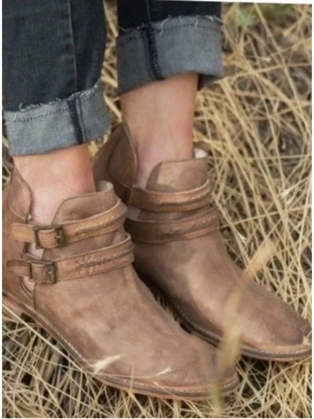 Free People Braeburn Ankle Bootie Tobacco Leather Women's 40 US 9.5 Brown